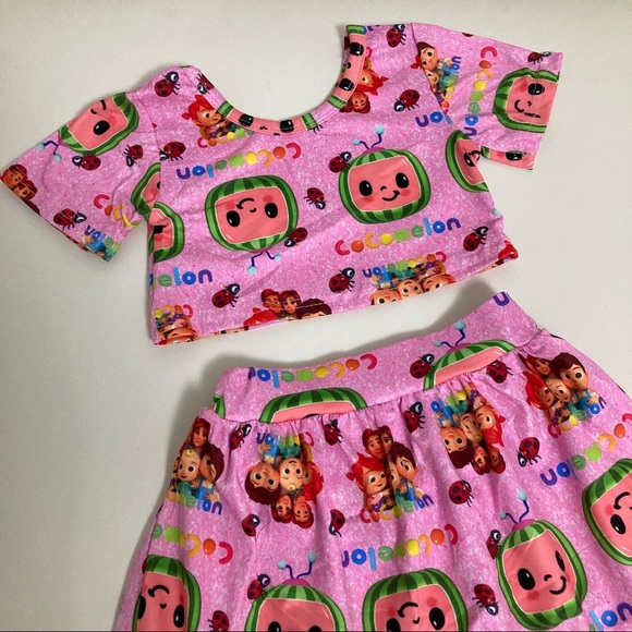 Cocomelon Cute Pink Crop Top Skort Set - Picture 3 of 11
